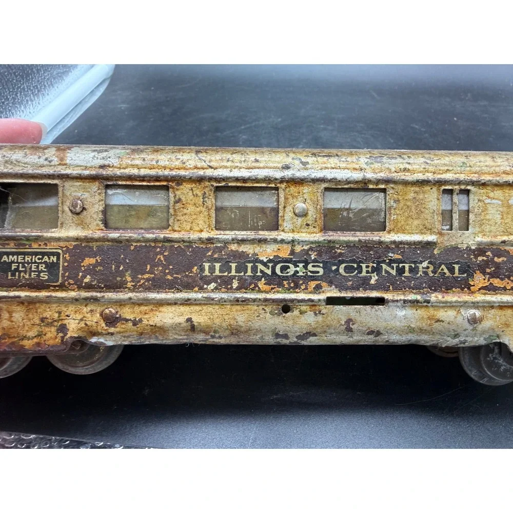 Vintage American Flyer‎ Lines Illinois Central O Gauge Tinplate Train Cars Set